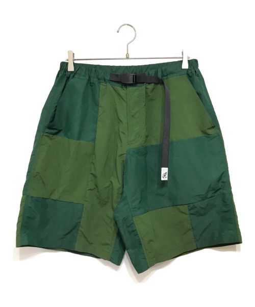 Adam et Rope（アダム エ ロペ）Adam et Rope (アダムエロペ) GRAMICCI (グラミチ) CRAZY PTRN DURABLE NYLON×ACTIVE SHELL SHORTS　水陸両用ショートパンツ グリーン サイズ:ASIA Lの古着・服飾アイテム