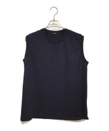 COMOLI（コモリ）の古着「23SS 空紡天竺 ノースリーブ Tシャツ カットソー」｜ネイビー