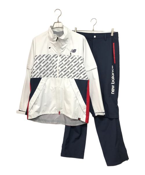 NEW BALANCE（ニューバランス）NEW BALANCE (ニューバランス) ゴルフレインウェアセットアップ ホワイト×ネイビー サイズ:5の古着・服飾アイテム