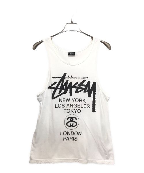 stussy（ステューシー）stussy (ステューシー) ラスタカラー タンクトップ ホワイト サイズ:Sの古着・服飾アイテム