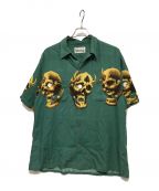 WACKO MARIA×56 TATTOO STUDIOワコマリア×56 タトゥースタジオ）の古着「S/S HAWAIIAN SHIRTS 56タトゥースタジオ コラボ ハワイアンシャツ アロハシャツ」｜グリーン