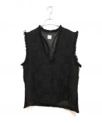 L'AUBE BLANCローブブラン）の古着「Fringe tweed vest ツイードベスト」｜ブラック