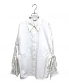 CLANEクラネ）の古着「22SS SIDE RIBBON SHIRT 長袖シャツ」｜ホワイト