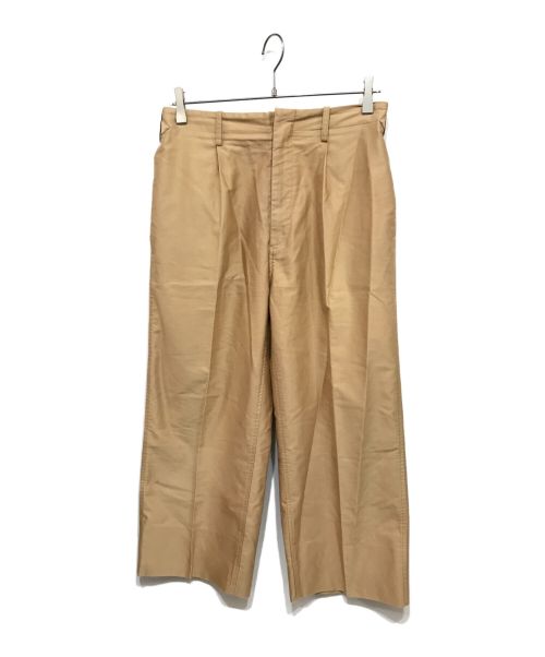 BLURHMS（ブラームス）BLURHMS (ブラームス) Light Reversed Satin Slacks センタープレスパンツ ブラウン サイズ:2の古着・服飾アイテム