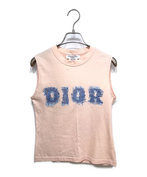 Christian Dior（クリスチャン ディオール）Christian Dior (クリスチャン ディオール) ガリアーノ期 デニムプリントロゴTシャツ ピンク サイズ:38の古着・服飾アイテム