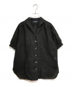 HAND ROOMハンドルーム）の古着「PUFF SLEEVE ITALIAN OPENCOLLAR SHIRTS HOUNDSTOOTH」｜ブラック