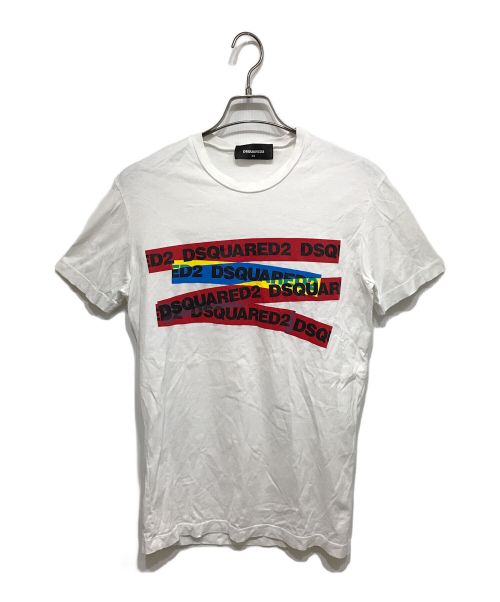 DSQUARED2（ディースクエアード）DSQUARED2 (ディースクエアード) ロゴデザインTシャツ ホワイト サイズ:XSの古着・服飾アイテム