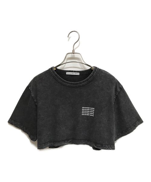 ALEXANDER WANG（アレキサンダーワン）ALEXANDER WANG (アレキサンダーワン) アシッドウオッシュジャージークロップドTシャツ ブラック サイズ:XSの古着・服飾アイテム