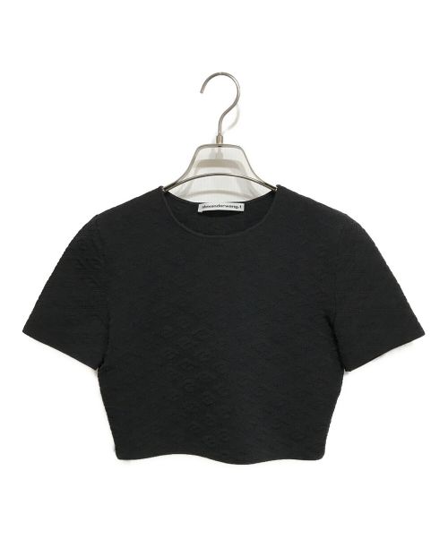 T by ALEXANDER WANG（ティーバイアレキサンダーワン）T by ALEXANDER WANG (ティーバイアレキサンダーワン) a総柄半袖リブニット ブラック サイズ:XSの古着・服飾アイテム