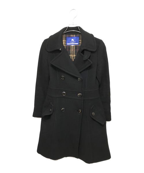 BURBERRY BLUE LABEL（バーバリーブルーレーベル）BURBERRY BLUE LABEL (バーバリーブルーレーベル) カシミヤ混ダブルコート ブラック サイズ:38の古着・服飾アイテム