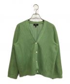 theoryセオリー）の古着「Matte Cotton Shrunken Cardi Vネックカーディガン」｜グリーン