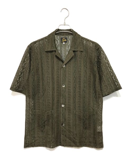 Needles（ニードルズ）Needles (ニードルズ) Cabana Shirt - C/PE/R Lace Cloth / Stripe オリーブ サイズ:Sの古着・服飾アイテム