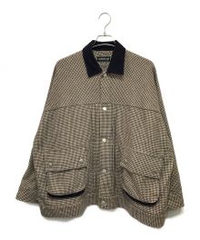 elephant TRIBAL fabrics（エレファントトライバルファブリックス）の古着「千鳥格子ハンティングジャケット」｜ベージュ