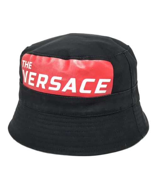 VERSACE（ヴェルサーチ）VERSACE (ヴェルサーチ) 18SS ロゴデザインバケットハット ブラック サイズ:58の古着・服飾アイテム