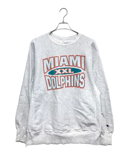 Champion REVERSE WEAVE（チャンピオン リバース ウィーブ）Champion REVERSE WEAVE (チャンピオン リバース ウィーブ) MIAMI DOLPHINS リバースタイプスウェット グレー サイズ:X-LARGEの古着・服飾アイテム