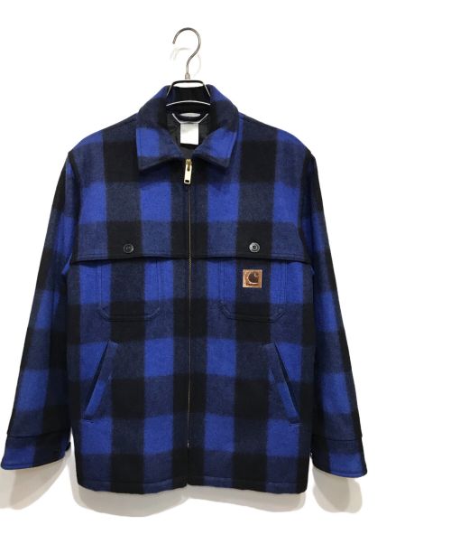 CarHartt（カーハート）CarHartt (カーハート) チェック柄ウールジャケット ブルー×ブラック サイズ:Lの古着・服飾アイテム