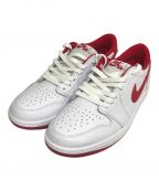 NIKEナイキ）の古着「AIR JORDAN 1 RETRO LOW OG ローカットスニーカー」｜ホワイト×レッド