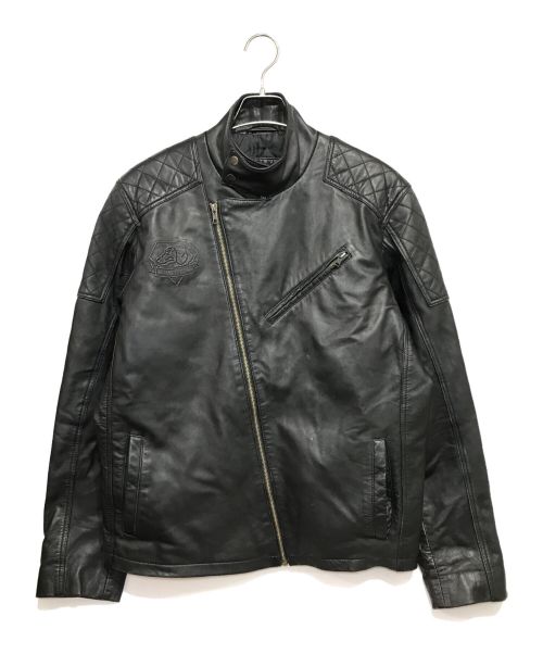 AMERICAN LEATHER JACKET（アメリカン レザー ジャケット）AMERICAN LEATHER JACKET (アメリカン レザー ジャケット) USED レザージャケット ブラック サイズ:48の古着・服飾アイテム