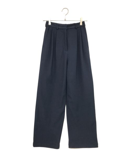 CLANE（クラネ）CLANE (クラネ) RIB STRIPE TUCK PANTS リブストライプタックパンツ ネイビー サイズ:1の古着・服飾アイテム