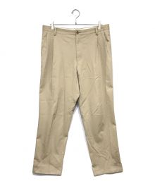 LANVIN COLLECTION（ランバンコレクション）の古着「COTTON KERSEY TAPERED SLACKS スラックスパンツ」｜ベージュ