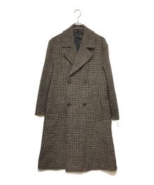 ZARA（ザラ）の古着「DOUBLE BREASTED PLAID COAT/チェスターコート」｜ブラウン