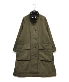 MHL（エムエイチエル）の古着「TOUGH COTTON NYLON ロングコート」｜Khaki DarkNavy