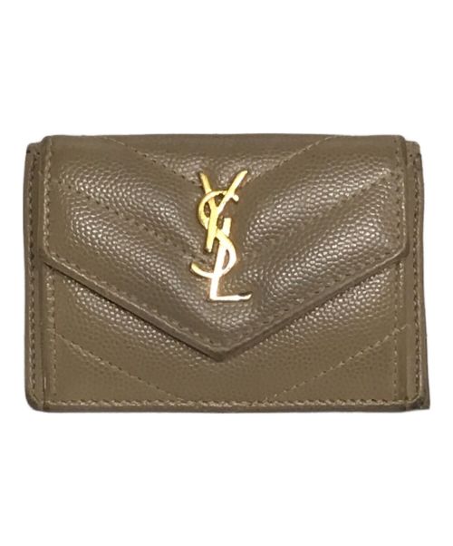 Yves Saint Laurent（イヴサンローラン）Yves Saint Laurent (イヴサンローラン) 三つ折り財布 コンパクトウォレット ブラウンの古着・服飾アイテム