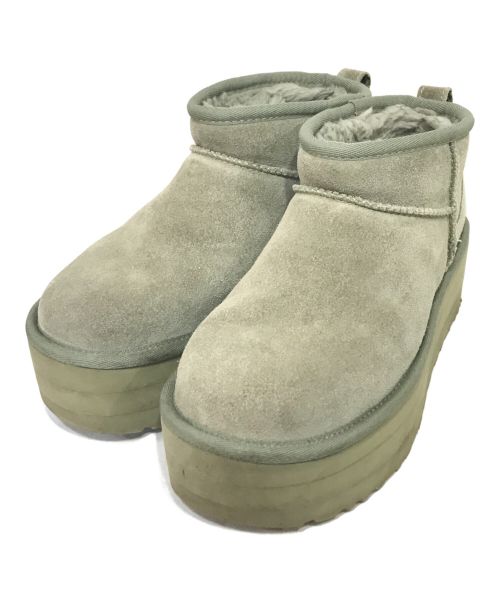 UGG（アグ）UGG (アグ) Classic Ultra Mini Platform ショートムートンブーツ グレー サイズ:22の古着・服飾アイテム