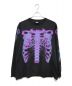 stussy（ステューシー）の古着「RIB CAGE LS TEE  ボーンプリント長袖Tシャツ」｜ブラック×パープル