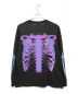 stussy (ステューシー) RIB CAGE LS TEE  ボーンプリント長袖Tシャツ ブラック×パープル サイズ:M：10000円