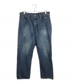 A.PRESSEアプレッセ）の古着「Washed Denim Wide Pants デニムパンツ 22AAP-04-05H」｜ブルー