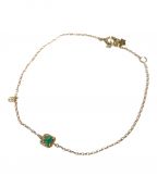 STAR JEWELRYスタージュエリー）の古着「K18 ブレスレット EMERALD & DIAMOND SQUARE BRACELET」