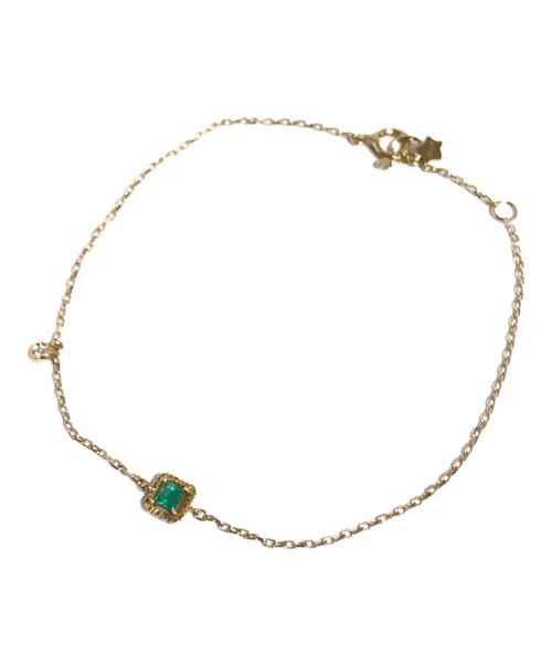 STAR JEWELRY（スタージュエリー）STAR JEWELRY (スタージュエリー) K18 ブレスレット EMERALD & DIAMOND SQUARE BRACELET サイズ:0.9ｇの古着・服飾アイテム