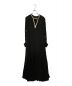 ne quittez pas（ヌキテパ）の古着「Moss Rayon Zari Embroidery Panel Dress ブラウスワンピース」｜ブラック