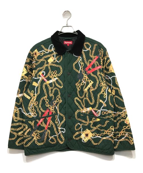 SUPREME（シュプリーム）Supreme (シュプリーム) 20AW Chains Quilted Jacket グリーン サイズ:Lの古着・服飾アイテム