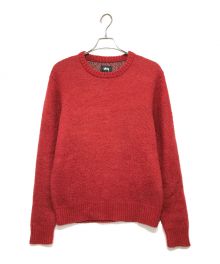 stussy（ステューシー）の古着「8 BALL HEAVY BRUSHED MOHAIR SWEATER 8ボールモヘア混ニット」｜レッド×ブラック