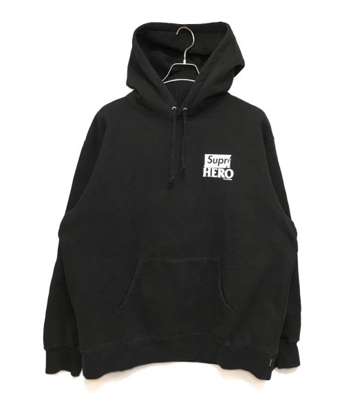 SUPREME（シュプリーム）SUPREME (シュプリーム) ANTIHERO Hooded Sweatshirt プリントパーカー ブラック サイズ: Lの古着・服飾アイテム