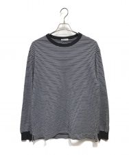 UNIVERSAL PRODUCTS. (ユニバーサルプロダクツ) Multi Border L/S T-shirt ボーダーカットソー ネイビー サイズ:2