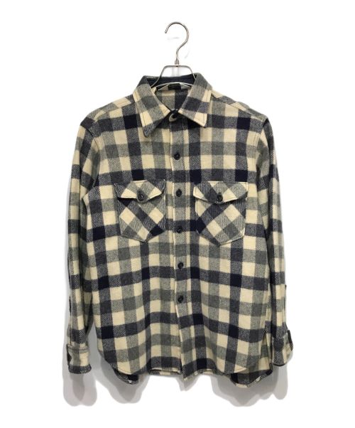 WOOLRICH（ウールリッチ）WOOLRICH (ウールリッチ) 古着CPOシャツジャケット アイボリー×ネイビー サイズ:Mの古着・服飾アイテム