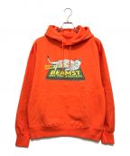 BEAMS Tビームスティー）の古着「別注 HIROTTON / ART FOR EVERYDAY LOGO HOODIE パーカー」｜オレンジ