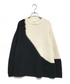 6(ROKU) BEAUTY&YOUTHロク ビューティーアンドユース）の古着「BICOLOR KNIT PULLOVER バイカラーニット」｜ホワイト×ブラック