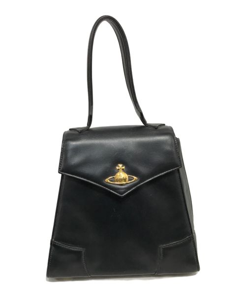 Vivienne Westwood（ヴィヴィアンウエストウッド）Vivienne Westwood (ヴィヴィアンウエストウッド) レザーハンドバッグ ブラックの古着・服飾アイテム