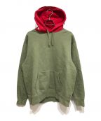 SUPREMEシュプリーム）の古着「21AW Contrast Hooded Sweatshirt」｜グリーン×レッド