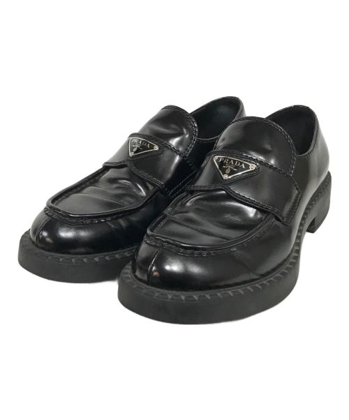 PRADA（プラダ）PRADA (プラダ) 35mm Loafer Black BRUSHED Leather ローファー ブラック サイズ:８1/2の古着・服飾アイテム