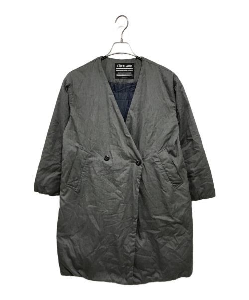 The Loft labo（ザロフトラボ）the loft labo (ザロフトラボ) ノーカラーダウンコート グレーの古着・服飾アイテム