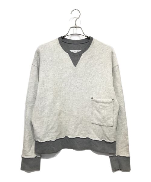 Maison Margiela（メゾンマルジェラ）Maison Margiela (メゾンマルジェラ) CONTRASTED INSIDE OUT SWEAT CREW グレー サイズ:44の古着・服飾アイテム