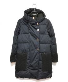 YOSOOU（ヨソオウ）の古着「KNIT POCKET COAT ダウンコート」｜ネイビー