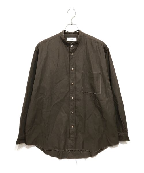 MARKA（マーカ）MARKA (マーカ) 別注 カットオフバンドカラーシャツ ブラウン サイズ:2の古着・服飾アイテム