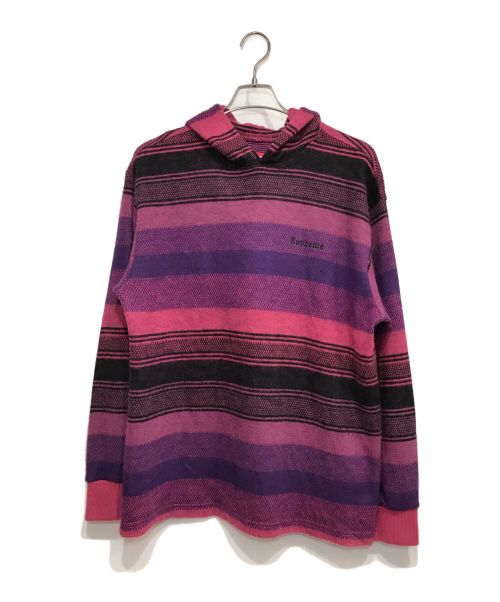 SUPREME（シュプリーム）SUPREME (シュプリーム) Supreme knit stripe hooded L/S パープル サイズ:Mの古着・服飾アイテム