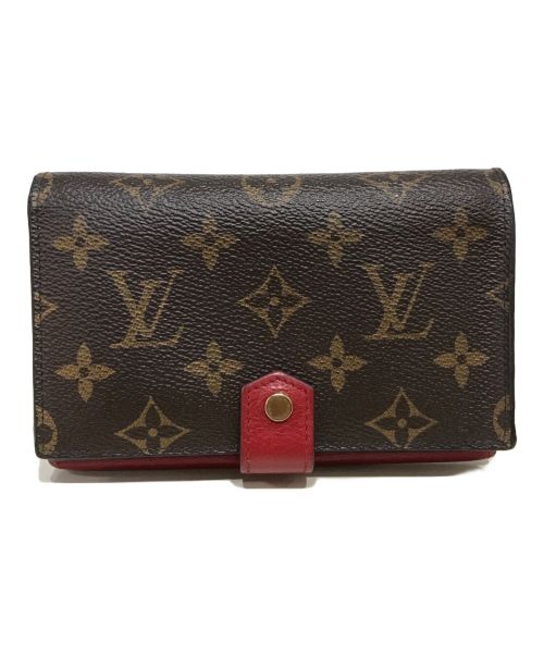 LOUIS VUITTON（ルイ ヴィトン）LOUIS VUITTON (ルイ ヴィトン) ポルトフォイユ・パラスコンパクト 財布 ブラウン×レッドの古着・服飾アイテム